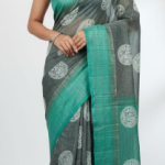 Peacock Block Print With Small Zari Lines All Over The Body