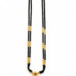 Latest CZ Micro Gold Plated Mangalsutra for Women | Long 30 cm Black Beads Chain