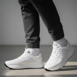 Men’s Premium Casual Sneakers with TPE Sole | Lightweight White Shoes, Walking & Office Casuals