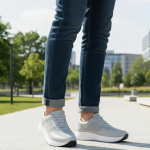 Men’s Premium Casual Sneakers with TPE Sole | Lightweight White Shoes, Walking & Office Casuals