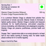 SIBERIAN CHAGA CAPSULES - 60 CAPSULES (BUY ONE GET SAME 50ML DROPS FREE)