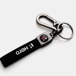 Hero Bike Leather Keychain & Keyring For Boys And Girls, Black