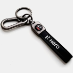 Hero Bike Leather Keychain & Keyring For Boys And Girls, Black