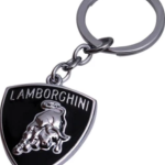 Lamborghinis Logo 2 side Key Chain, Metal Emblem with 3D Relief, Golden