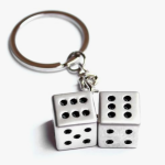 Ludo Double Dice Metal Keychain Stainless Steel Keychain For Men Women Key Chain