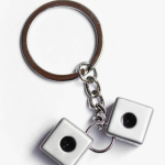 Ludo Double Dice Metal Keychain Stainless Steel Keychain For Men Women Key Chain