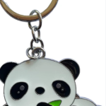 Cute Panda Keychains/Keyrings, Metal Steel, Single Piece Key Chain, Multi-Color Design for Girls and Boys
