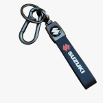 Leather Keychain Compatible With Suzuki Car - Make Your Car Unique with This Stylish Key Chain (Black)