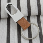 Silverline * CLASSIC Stylish metal Finish with brown leather KEYCHAIN AND KEYRING FOR CAR AND BIKE