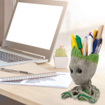 Groot Inspired Plant Pot, 15 cm Height, Green and Brown