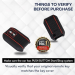 Iconic Keychains Key Cover Black Remote Key Shell, Rubber Key Case, 2 Button Push Start, for Maruti Suzuki Baleno 2022 and Brezza 2022