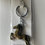 Premium Horse Keychain, Antique Bronze Metal, Running Horse Design