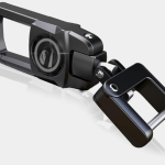 KTM Motorcycle Keychain, Premium Metal Construction, Black Stainless Steel, Durable Folding Design