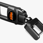 KTM Motorcycle Keychain, Premium Metal Construction, Black Stainless Steel, Durable Folding Design