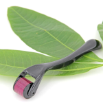 Derma Roller System, 0.5 mm Titanium Needles, 540 Pins, Hair Growth and Repair Tool, Black and Pink (pack of 1, Medium)