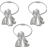 Silverline Stainless Steel Dancing Couple locking wire Keychain for Gifting with Key Ring Anti-Rust