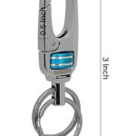 Silverline Stylish Hook Locking Silver Metal Carabiner Double Ring Hook Metal Key Chain for Men & Women