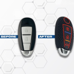 Silicone Key Cover for Maruti Cars, Compatible with Ciaz, Ignis, S-Cross, Baleno, Vitara Brezza 2b/3b Smart Key, Blue Keyring