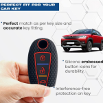 Silicone Key Cover for Maruti Cars, Compatible with Ciaz, Ignis, S-Cross, Baleno, Vitara Brezza 2b/3b Smart Key, Blue Keyring