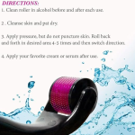 Derma Roller System, 0.5 mm Titanium Needles, 540 Pins, Hair Growth and Repair Tool, Black and Pink (pack of 4, Medium)