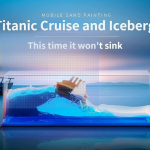 Liquid Wave Cruise Ship Decoration | Unsinkable Titanic Model in a Clear Liquid