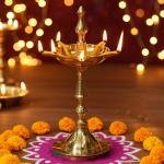 Brass Kerala Fancy Deepak, Oil Lamp No. 4  - Puja Oil Lamp for Spiritual Use