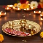 Brass Pooja Thali Set Iching