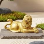 Large Brass Lion Statue Showpiece – Royal Handcrafted Lion Idol for Home Decoration,