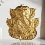 Aluminium  Showpiece Ganesh Patta Gold