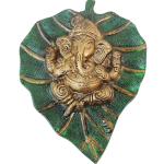 Aluminium  Showpiece Ganesh Patta Small Green