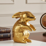 Aluminium Showpiece Rabbit Small Gold Statue