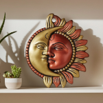 Aluminium Wall Hanging Showpiece Sun & Moon Face [Suraj & Chandrama]