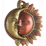 Aluminium Wall Hanging Showpiece Sun & Moon Face [Suraj & Chandrama]