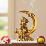 Aluminium Showpiece Ganesh Ji God Idol Sitting On Moon