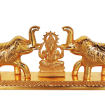 Aluminium  Elegant Elephant Design Sindhur Dibbi with Ganesh Statue