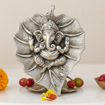 Aluminum Showpiece Ganesh Patta Big Silver Antique Statue