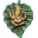 Aluminum Showpiece Ganesh Patta Green Color Statue