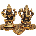 Showpiece Aluminium Laxmi Ganesh Deepak