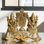 Aluminium Showpiece Laxmi Ganesh Deepak Statue