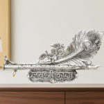 Aluminium Showpiece More Pankhi Key Holder Silver Statue