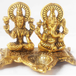 Showpiece Aluminium Laxmi Ganesh With Deepak
