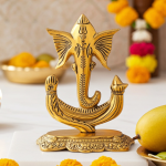 Aluminium Showpiece Trishul Ganesh Ji Statue