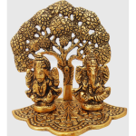 Showpiece Aluminium Laxmi Ganesh With Tree
