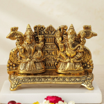 Aluminium Showpiece Peacock Laxmi Ganesh Statue