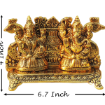 Aluminium Showpiece Peacock Laxmi Ganesh Statue