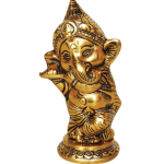 Aluminium  Showpiece Ganesh Ji Statue With Gold Finish