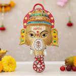 Aluminium  Showpiece Ganesh Wall Hanging Coloured
