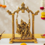 Aluminium Radha Krishna Jhula Idol – Religious Home Décor Statue