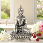 Aluminium Buddha Idol Showpiece – Spiritual Home Decoration