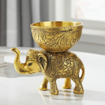 Aluminium Showpiece Elephant Bowl